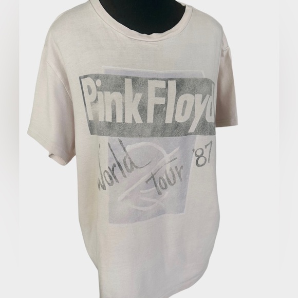 LUCKY BRAND Women’s Pink Floyd Tour '87 Boyfriend Tee-Peach whip - Large - Picture 4 of 6
